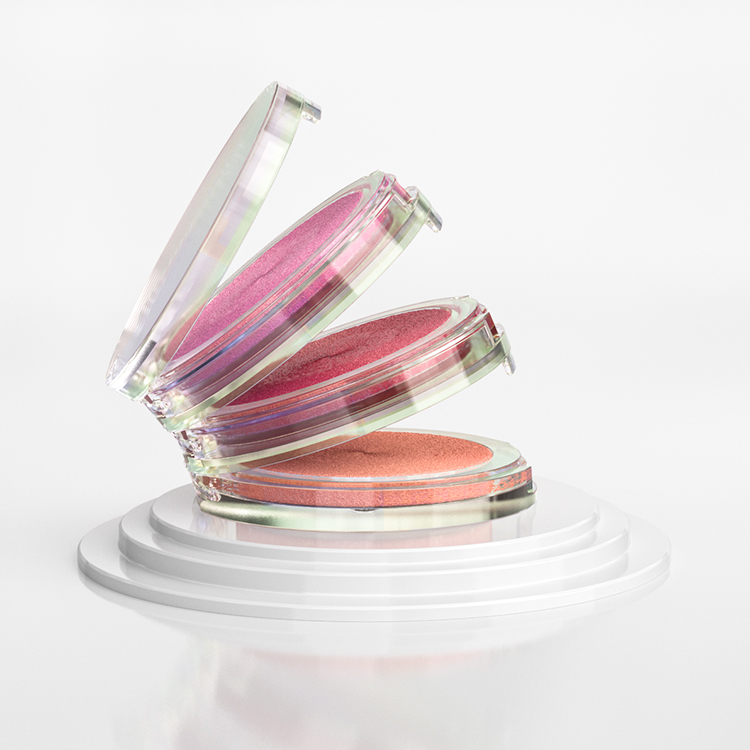 三层透明空粉饼盒化妆品包材厂家批发